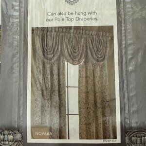 NWT Croscill Waterfall Swag Valance 49"W x 33"L Novara 6642 Slate